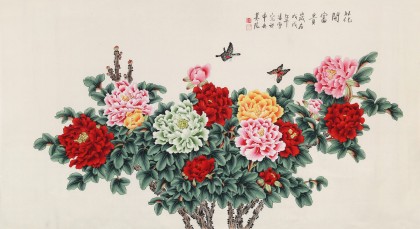 凌雪 六尺《花開富貴》 北京美協會員