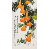 【已售】黃藝 四尺招財吉祥掛畫 《閑時喝酒畫葫蘆》