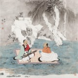 趙開新 四尺斗方《聽琴圖》 中美協會員 國家畫院畫家（詢價）