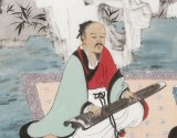 趙開新 四尺斗方《聽琴圖》 中美協會員 國家畫院畫家（詢價）