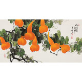 【已售】黃藝三尺招財辟邪葫蘆畫《福祿圖》