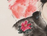 【已售】李鳳英 四尺斗方《回眸》 北京美協(xié)會員