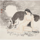 【已售】李鳳英 四尺斗方《一江春水》 北京美協會員