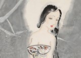 【已售】李鳳英 四尺斗方《秋水》 北京美協(xié)會員