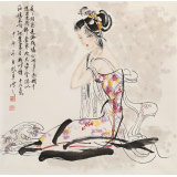 【已售】李鳳英 四尺斗方《夜夜相思更漏殘》 北京美協(xié)會員