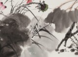 【已售】梁景欣 四尺斗方《連年有余》 青大美院學院派畫家