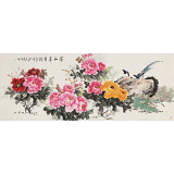 【已售】梁景欣 小六尺《祥和富貴》 青大美院學院派畫家