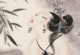 【已售】李鳳英 四尺斗方《花影忽坐知月到》 北京美協會員（詢價）