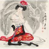 【已售】李鳳英 四尺斗方《玉樓醉春圖》 北京美協會員