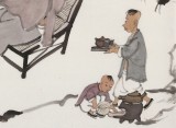 韓恩勝 四尺三開(kāi)《慵閑無(wú)一事》中美協(xié)會(huì)員 水墨漫畫(huà)名家