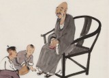 韓恩勝 四尺三開《春滿乾坤福滿門》中美協(xié)會員 水墨漫畫名家