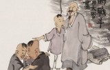 韓恩勝 四尺三開《難忘的戰斗》中美協會員 水墨漫畫名家