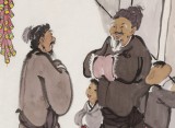 韓恩勝 四尺三開《恭賀新禧》中美協會員 水墨漫畫名家