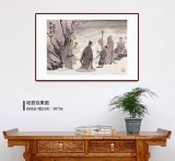 韓恩勝 四尺三開《雅賞圖》中美協會員 水墨漫畫名家