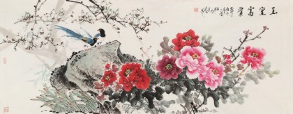 【已售】梁景欣 小六尺《玉堂富貴》 青大美院學院派畫家