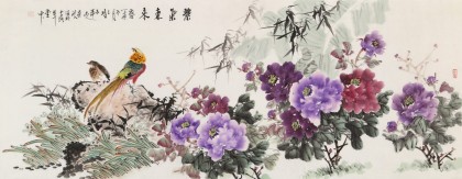 【已售】梁景欣 小六尺《紫氣東來》 青大美院學院派畫家