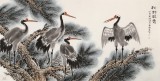 朱祖義 四尺《松齡鶴壽》 中國老子書畫院副院長