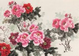 【已售】梁景欣 六尺《富貴滿堂》 青大美院學院派畫家