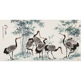朱祖義 四尺《竹林七賢》 中國老子書畫院副院長