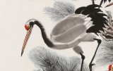 【已售】朱祖義 四尺《松鶴延年》 中國老子書畫院副院長