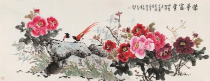 【已售】梁景欣 小六尺《榮華富貴》 青大美院學(xué)院派畫(huà)家