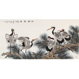 【已售】朱祖義 四尺《松鶴延年》 中國(guó)老子書(shū)畫(huà)院副院長(zhǎng)