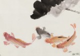 【已售】梁景欣 四尺《連年有余》 青大美院學院派畫家