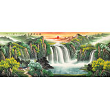 吳東 小八尺《福地安居圖》 著名易經(jīng)風(fēng)水畫家