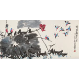 王永剛 四尺《荷塘聚翠圖》 國家一級美術師（詢價）