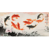 【已售】周升達 四尺《富貴久魚》 中國畫院國畫組長（詢價）
