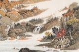 【已售】廖崧越 小六尺《紅葉花仙影 搖落江岸秋》 廣西桂林美協會員