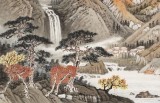 【已售】廖崧越 小六尺《紅葉花仙影 搖落江岸秋》 廣西桂林美協會員