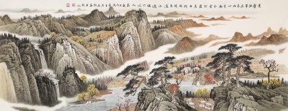【已售】廖崧越 小六尺《溪聲猶帶夜來(lái)雨》 廣西桂林美協(xié)會(huì)員