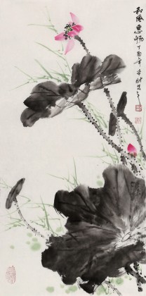 【已售】鄒本財 四尺三開《和風惠暢》 公主嶺市美協常務副主席