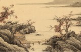 【已售】吳顯剛 四尺對開《觀江望遠》 貴州七星關美協主席