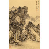 【已售】吳顯剛 四尺三開《云深觀瀑圖》 貴州七星關美協主席