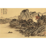 吳顯剛 四尺三開(kāi)《歸舟圖》 貴州七星關(guān)美協(xié)主席