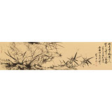 【已售】吳顯剛 四尺對開《竹蘭君子》 貴州七星關美協主席