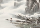 張慧仁 四尺《江作青羅帶 山如碧玉簪》 廣西山水畫家協(xié)會常務(wù)理事
