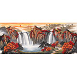 吳東 小八尺《萬山紅遍》 著名易經(jīng)風(fēng)水畫家