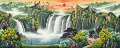 吳東 小八尺《旭日東升》 著名易經(jīng)風(fēng)水畫(huà)家