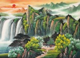吳東 小八尺《旭日東升》 著名易經(jīng)風(fēng)水畫(huà)家