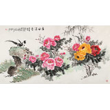 【已售】梁景欣 六尺《春風得意》 青大美院學院派畫家