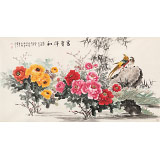 【已售】梁景欣 六尺《富貴祥和》 青大美院學院派畫家