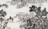 庾超然 四尺三開《秋江歸帆圖》 黃鶴樓書畫院院長(zhǎng)