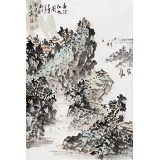 【已售】庾超然 四尺三開《遠浦征帆圖》 黃鶴樓書畫院院長