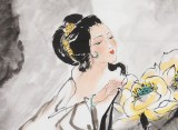【已售】南海禪寺 妙林居士 四尺斗方《荷香悠遠(yuǎn)》