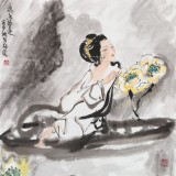 【已售】南海禪寺 妙林居士 四尺斗方《荷香悠遠(yuǎn)》
