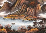 【已售】張慧仁 小八尺《紫氣東來旭日升》廣西山水畫家協會常務理事