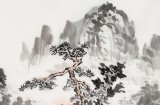 【已售】庾超然 四尺三開《白云生處有人家》 黃鶴樓書畫院院長